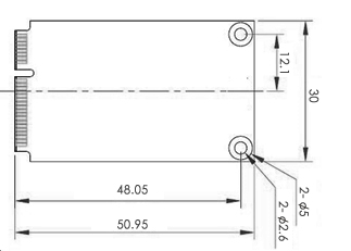 Dimensions of full-size PCI Express Mini card